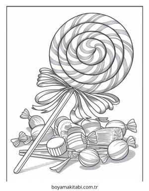 Şeker boyama sayfası – okul öncesi, evde etkinlik