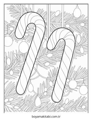Şeker boyama sayfası – çizgi film temalı, basit çizim