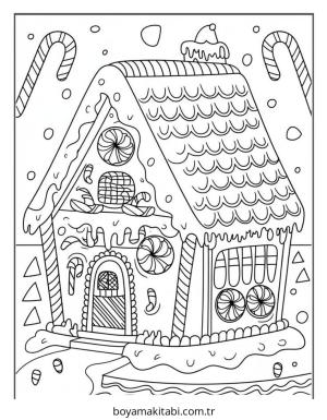 Şeker boyama sayfası – çizgi film temalı, basit çizim