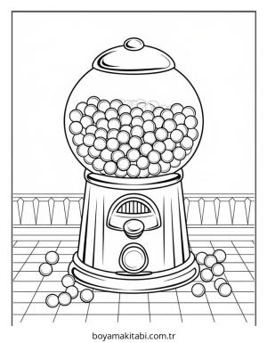 Şeker boyama sayfası – PDF indir, sevimli karakter
