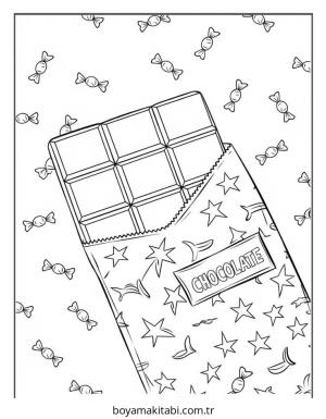 Şeker boyama sayfası – boyama çalışması, yaratıcılığı geliştirir