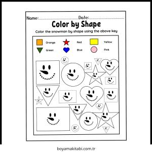 Şekil boyama sayfası – basit çizim, kolay boyama