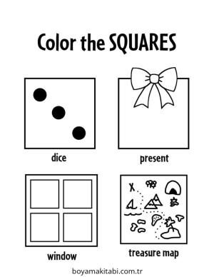 Şekil boyama sayfası – çocuklar için, çizgi film temalı