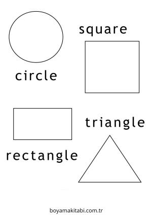 Şekiller boyama sayfası – yaratıcılık, eğlenceli etkinlik