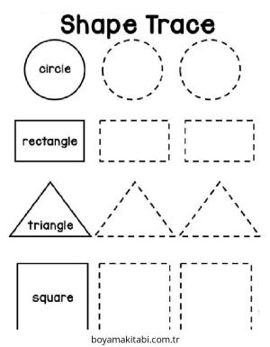 Şekiller boyama sayfası – eğlenceli etkinlik, el becerilerini geliştirir