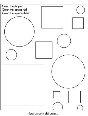 Şekiller boyama sayfası – sanatsal çalışma, çocuklar için
