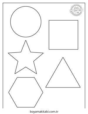 Şekiller boyama sayfası – el becerilerini geliştirir, boyama çalışması