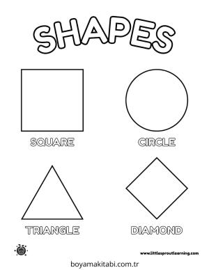Şekiller boyama sayfası – yaratıcılık, eğlenceli etkinlik