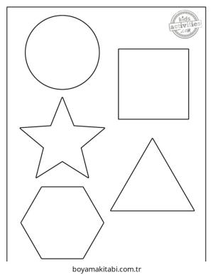 Şekiller boyama sayfası – evde etkinlik, ücretsiz yazdır
