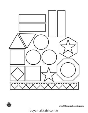 Şekiller boyama sayfası – eğitici aktivite, yaratıcılık