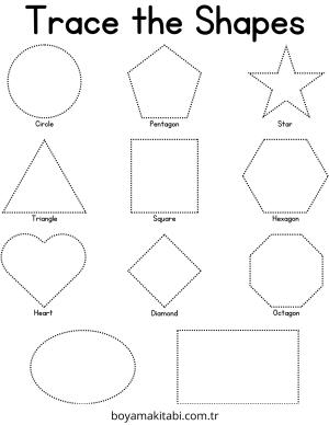 Şekiller boyama sayfası – boyama çalışması, yaratıcılığı geliştirir