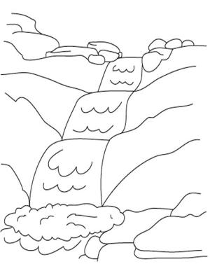 Şelale boyama sayfası,  coloring page, Basit Şelale, 