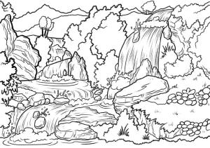 Şelale boyama sayfası,  coloring page, Güzel Şelale, 