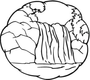 Şelale boyama sayfası,  coloring page, Şelale Ücretsiz Çekilişi, 