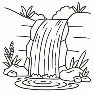 Şelale boyama sayfası,  coloring page, Şirin şelale, 