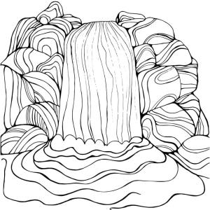 Şelale boyama sayfası,  coloring page, Güzel Şelale Çiz, 