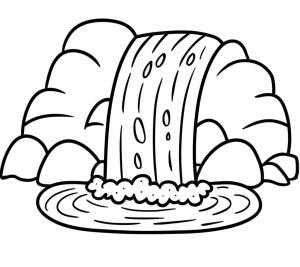 Şelale boyama sayfası,  coloring page, Küçük Bir Şelale, 