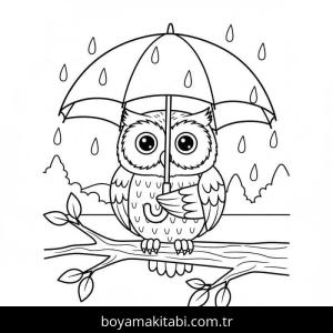 Şemsiye boyama sayfası – kolay boyama, eğitici aktivite