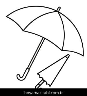 Şemsiye boyama sayfası – okul öncesi, evde etkinlik