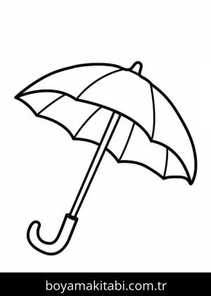 Şemsiye boyama sayfası – çocuklar için, çizgi film temalı