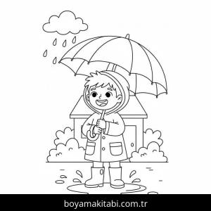 Şemsiye boyama sayfası – kolay boyama, eğitici aktivite