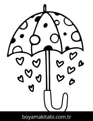 Şemsiye boyama sayfası – boyama etkinliği, çocuk aktivitesi