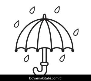 Şemsiye boyama sayfası – renkli çizimler, okul öncesi