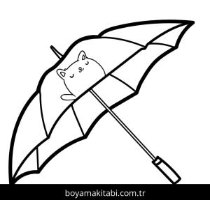 Şemsiye boyama sayfası – yaratıcılık, eğlenceli etkinlik