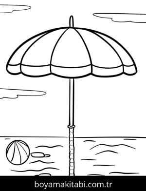 Şemsiye boyama sayfası – sevimli karakter, sanatsal çalışma