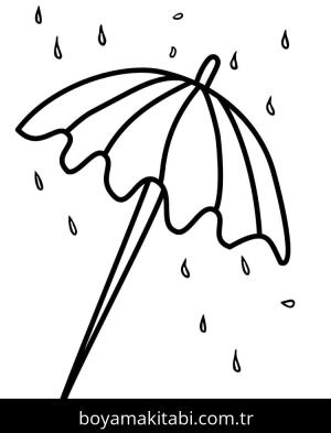 Şemsiye boyama sayfası – evde etkinlik, ücretsiz yazdır