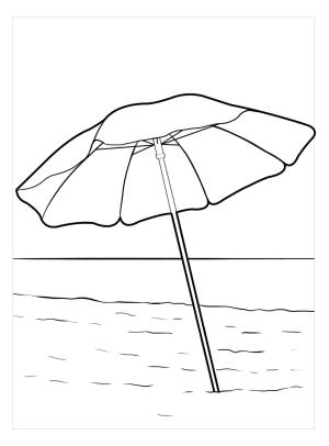 Şemsiye boyama sayfası,  coloring page, Normal Plaj Şemsiyesi, 