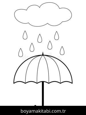 Şemsiye boyama sayfası – el becerilerini geliştirir, boyama çalışması