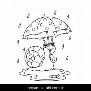 Şemsiye boyama sayfası – boyama etkinliği, çocuk aktivitesi