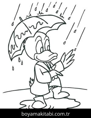 Şemsiye boyama sayfası – çocuk aktivitesi, PDF indir