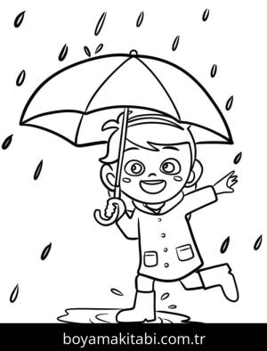 Şemsiye boyama sayfası – eğlenceli etkinlik, el becerilerini geliştirir