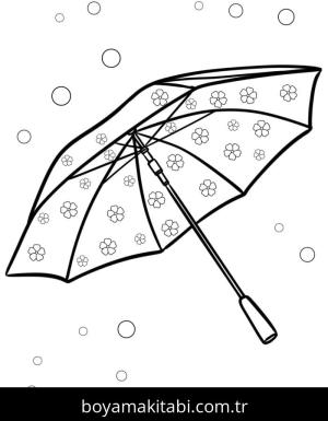 Şemsiye boyama sayfası – sevimli karakter, sanatsal çalışma