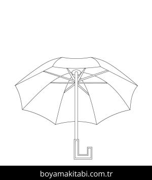 Şemsiye boyama sayfası – keyifli zaman, renkli çizimler