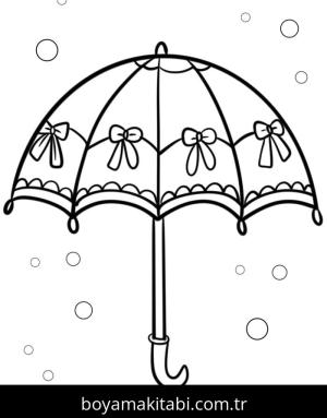 Şemsiye boyama sayfası – sanatsal çalışma, çocuklar için