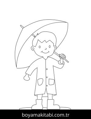 Şemsiye boyama sayfası – evde etkinlik, ücretsiz yazdır