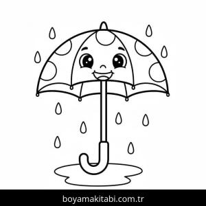 Şemsiye boyama sayfası – kolay boyama, eğitici aktivite