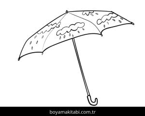 Şemsiye boyama sayfası – boyama etkinliği, çocuk aktivitesi