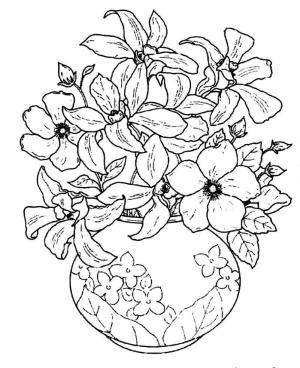 Seramik boyama sayfası,  coloring page, Seramikten Yapılmış çiçek Vazosu, 