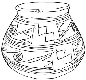 Seramik boyama sayfası,  coloring page, Büyük Seramik Vazo, 