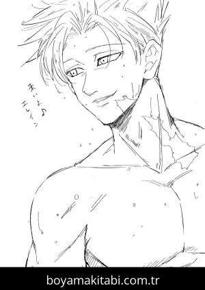 Seven Deadly Sins boyama sayfası – basit çizim, kolay boyama