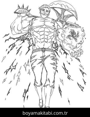 Seven Deadly Sins boyama sayfası – eğitici aktivite, yaratıcılık