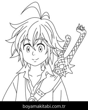 Seven Deadly Sins boyama sayfası – çocuklar için, çizgi film temalı