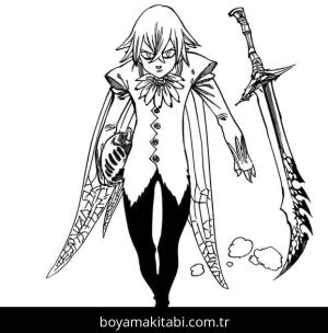 Seven Deadly Sins boyama sayfası – sanatsal çalışma, çocuklar için