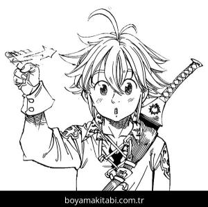 Seven Deadly Sins boyama sayfası – çocuklar için, çizgi film temalı