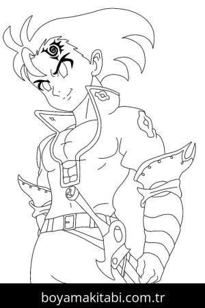 Seven Deadly Sins boyama sayfası – çocuklar için, çizgi film temalı