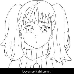 Seven Deadly Sins boyama sayfası – çizgi film temalı, basit çizim